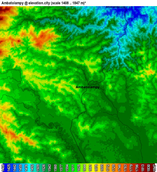 Zoom OUT 2x Ambatolampy, Madagascar elevation map