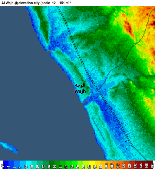 Zoom OUT 2x Al Wajh, Saudi Arabia elevation map