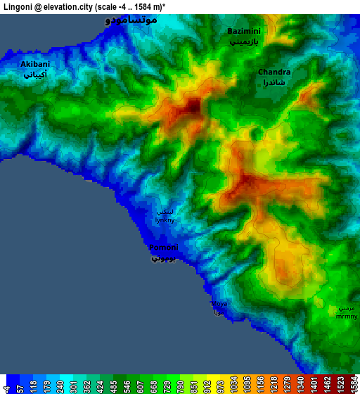 Zoom OUT 2x Lingoni, Comoros elevation map