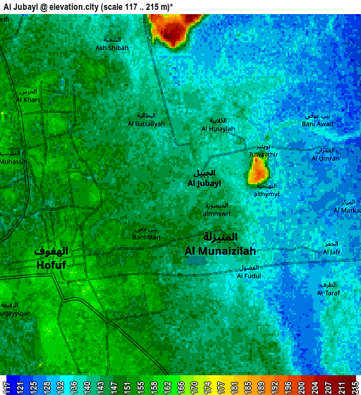 Zoom OUT 2x Al Jubayl, Saudi Arabia elevation map