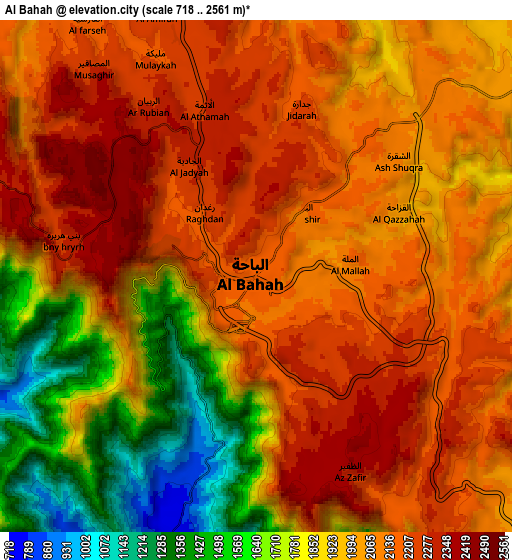 Zoom OUT 2x Al Bahah, Saudi Arabia elevation map