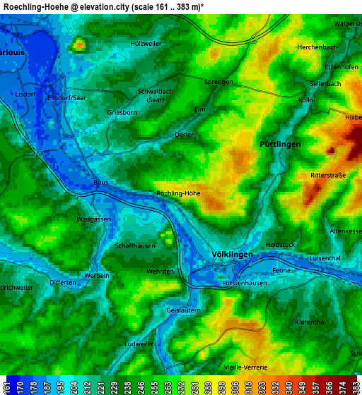 Zoom OUT 2x Röchling-Höhe, Germany elevation map