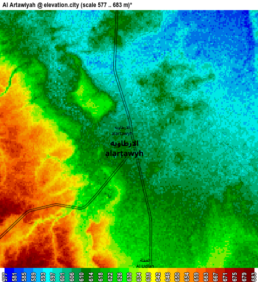 Zoom OUT 2x Al Arţāwīyah, Saudi Arabia elevation map