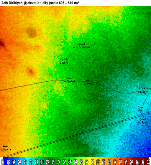 Zoom OUT 2x Adh Dhibiyah, Saudi Arabia elevation map