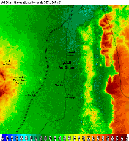 Zoom OUT 2x Ad Dilam, Saudi Arabia elevation map