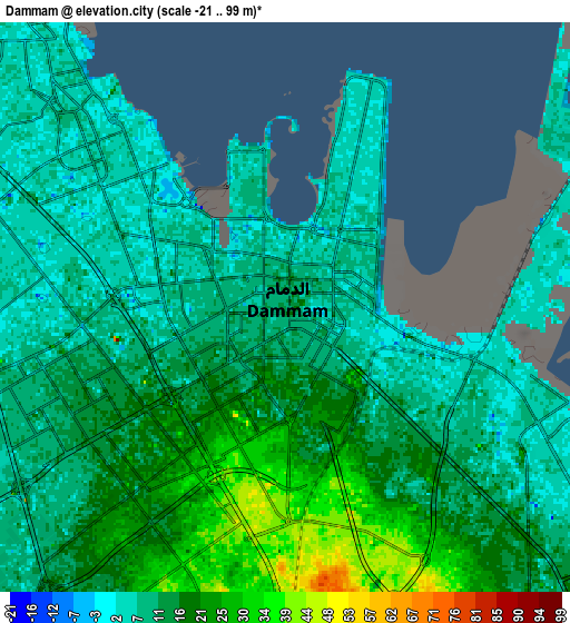 Zoom OUT 2x Dammam, Saudi Arabia elevation map