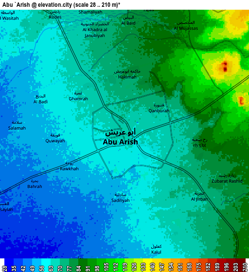 Zoom OUT 2x Abū ‘Arīsh, Saudi Arabia elevation map