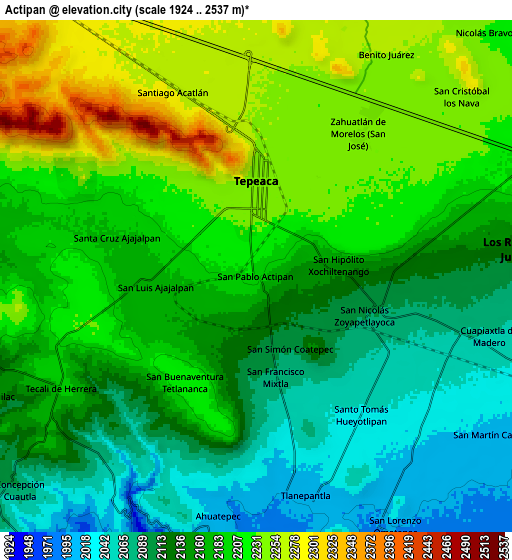 Zoom OUT 2x Actipan, Mexico elevation map