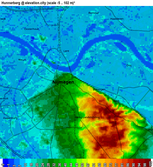 Zoom OUT 2x Hunnerberg, Netherlands elevation map