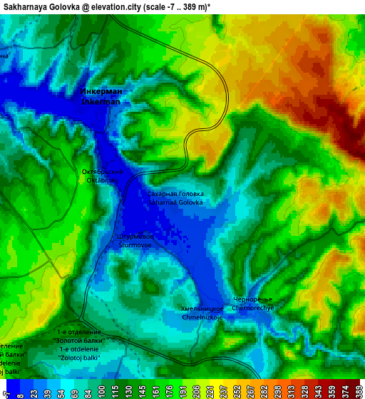 Zoom OUT 2x Sakharnaya Golovka, Ukraine elevation map