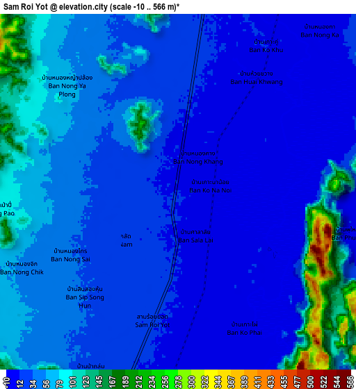 Zoom OUT 2x Sam Roi Yot, Thailand elevation map