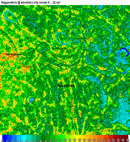 Zoom OUT 2x Nagarukhra, India elevation map