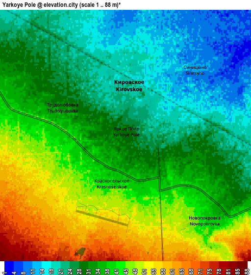 Zoom OUT 2x Yarkoye Pole, Ukraine elevation map