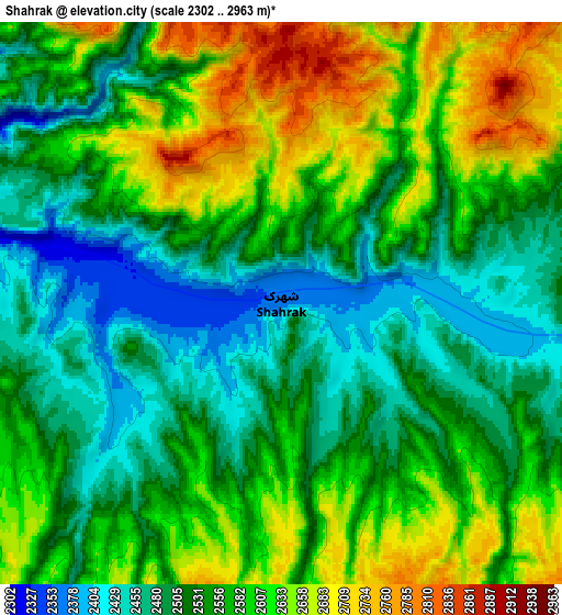 Zoom OUT 2x Shahrak, Afghanistan elevation map