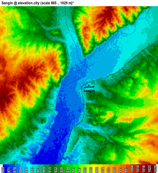 Zoom OUT 2x Sangīn, Afghanistan elevation map
