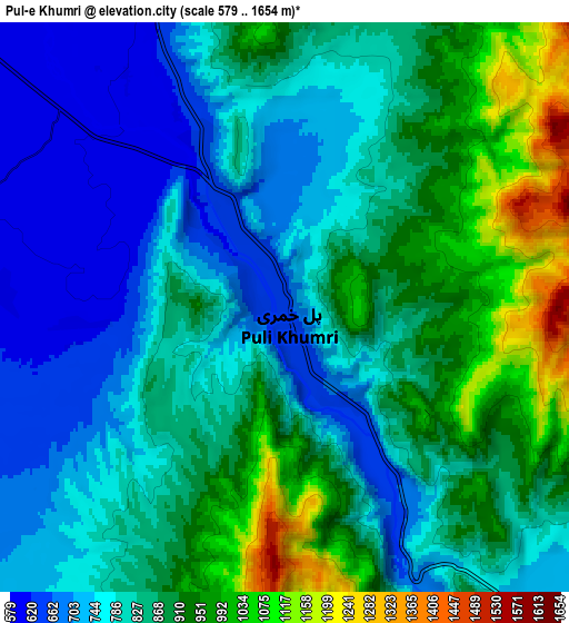Zoom OUT 2x Pul-e Khumrī, Afghanistan elevation map
