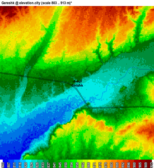 Zoom OUT 2x Gereshk, Afghanistan elevation map