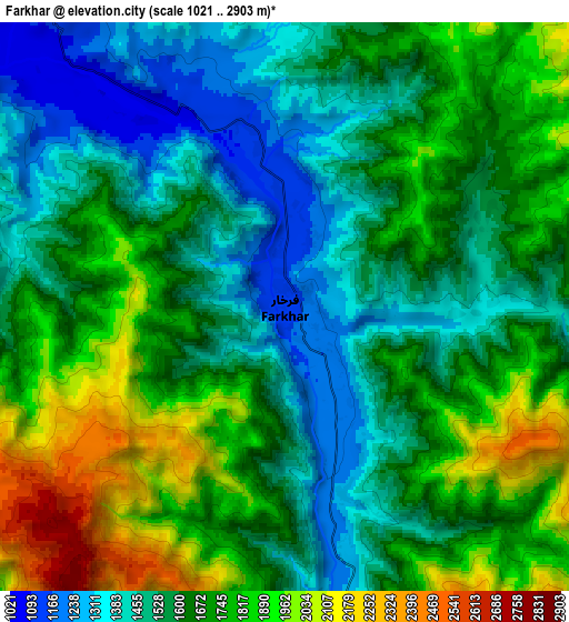 Zoom OUT 2x Farkhār, Afghanistan elevation map