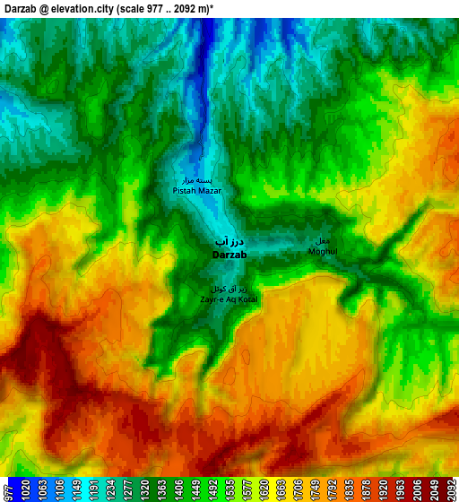 Zoom OUT 2x Darzāb, Afghanistan elevation map