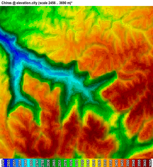 Zoom OUT 2x Chīras, Afghanistan elevation map