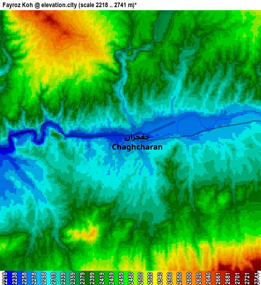 Zoom OUT 2x Fayrōz Kōh, Afghanistan elevation map
