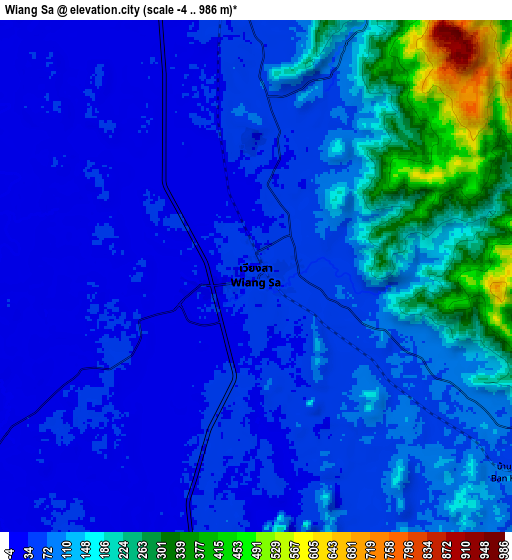 Zoom OUT 2x Wiang Sa, Thailand elevation map