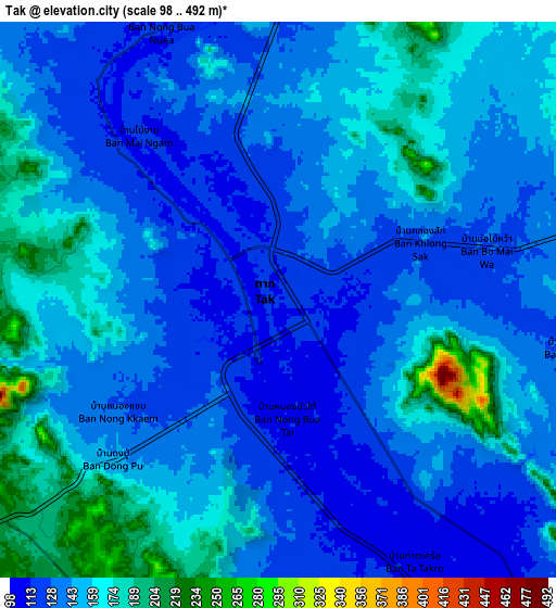 Zoom OUT 2x Tak, Thailand elevation map