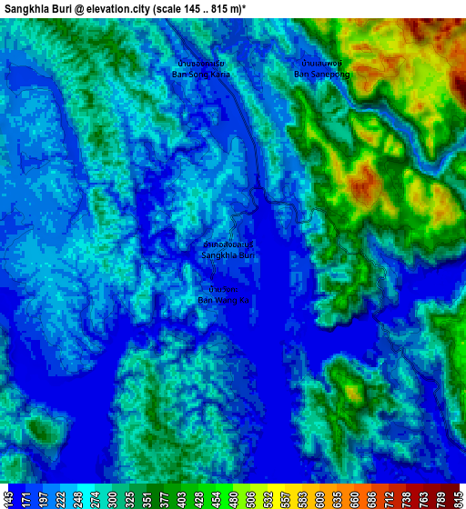 Zoom OUT 2x Sangkhla Buri, Thailand elevation map