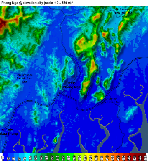 Zoom OUT 2x Phang Nga, Thailand elevation map