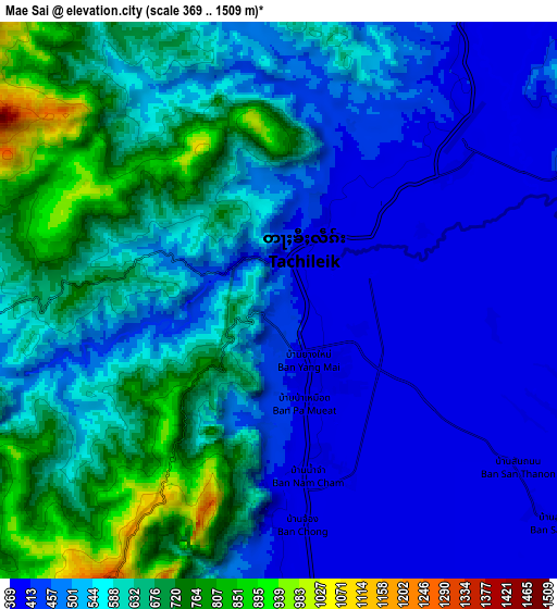 Zoom OUT 2x Mae Sai, Thailand elevation map