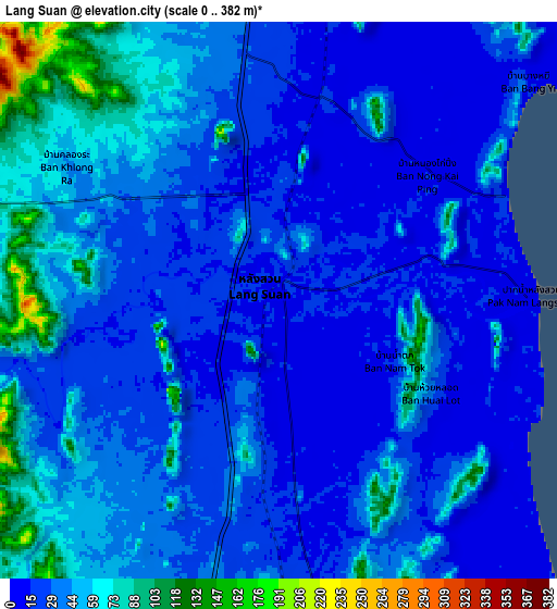 Zoom OUT 2x Lang Suan, Thailand elevation map