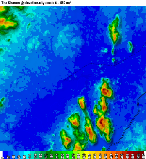 Zoom OUT 2x Tha Khanon, Thailand elevation map
