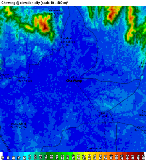 Zoom OUT 2x Chawang, Thailand elevation map