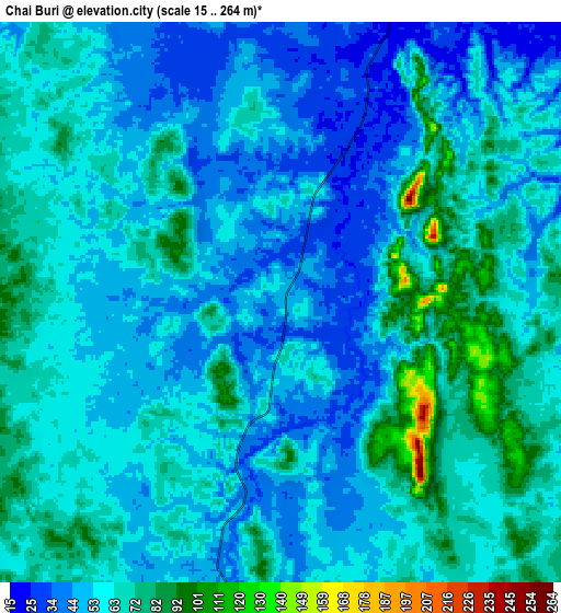 Zoom OUT 2x Chai Buri, Thailand elevation map