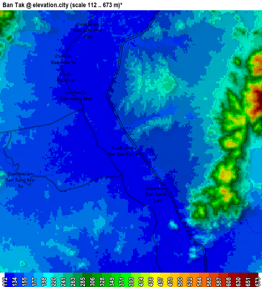 Zoom OUT 2x Ban Tak, Thailand elevation map