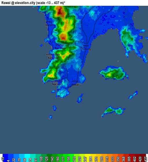 Zoom OUT 2x Rawai, Thailand elevation map