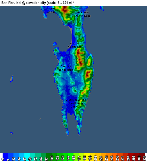 Zoom OUT 2x Ban Phru Nai, Thailand elevation map