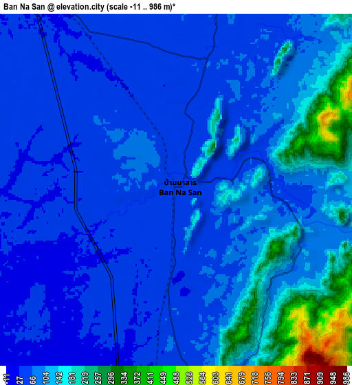 Zoom OUT 2x Ban Na San, Thailand elevation map