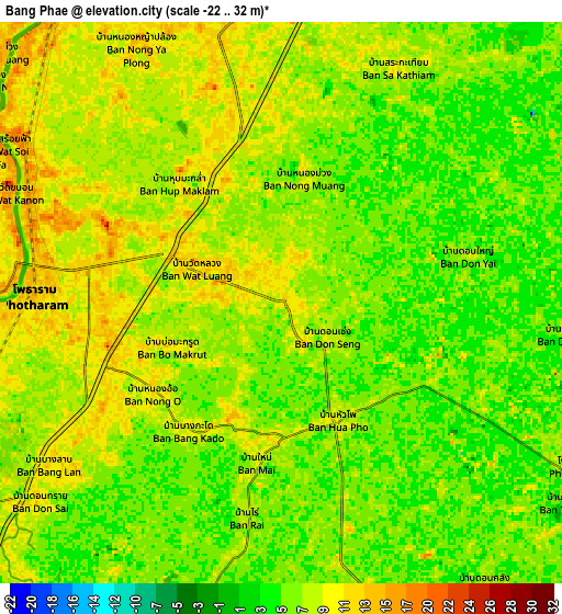 Zoom OUT 2x Bang Phae, Thailand elevation map