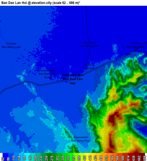 Zoom OUT 2x Ban Dan Lan Hoi, Thailand elevation map