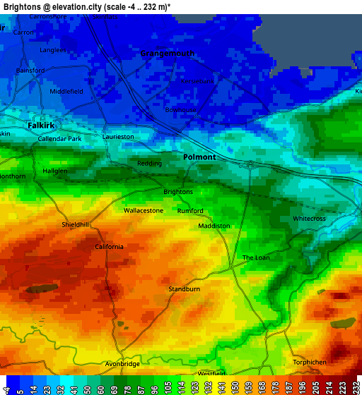 Zoom OUT 2x Brightons, United Kingdom elevation map