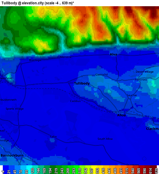 Zoom OUT 2x Tullibody, United Kingdom elevation map