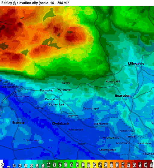 Zoom OUT 2x Faifley, United Kingdom elevation map