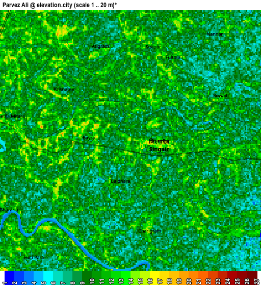 Zoom OUT 2x Parvez Ali, Bangladesh elevation map