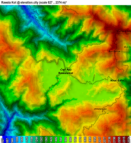 Zoom OUT 2x Rawala Kot, Pakistan elevation map
