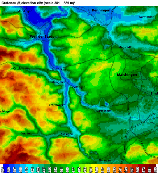 Zoom OUT 2x Grafenau, Germany elevation map