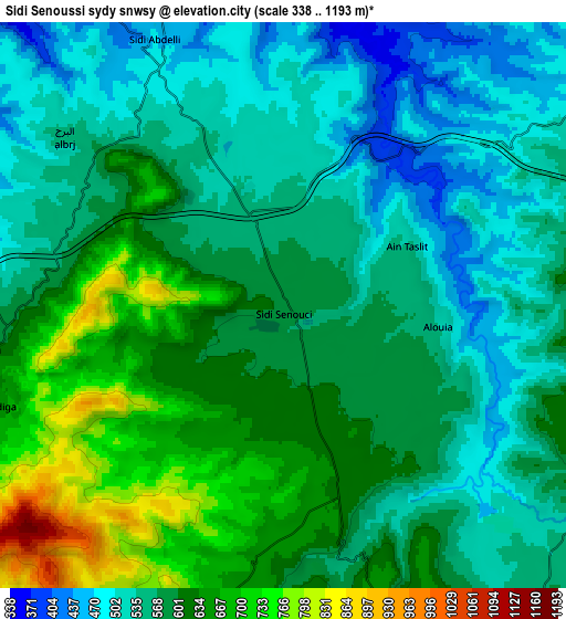 Zoom OUT 2x Sidi Senoussi سيدي سنوسي, Algeria elevation map
