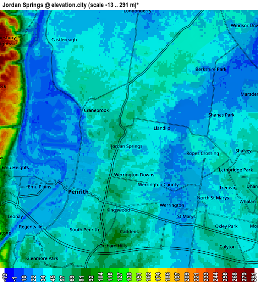 Zoom OUT 2x Jordan Springs, Australia elevation map