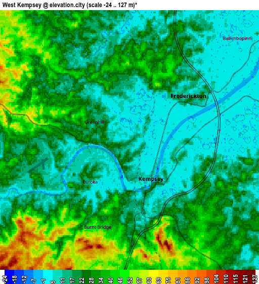 Zoom OUT 2x West Kempsey, Australia elevation map