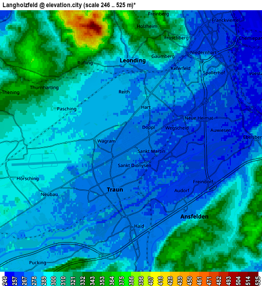 Zoom OUT 2x Langholzfeld, Austria elevation map